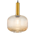 Modern gold glass hanging light modern restaurant led pendant light